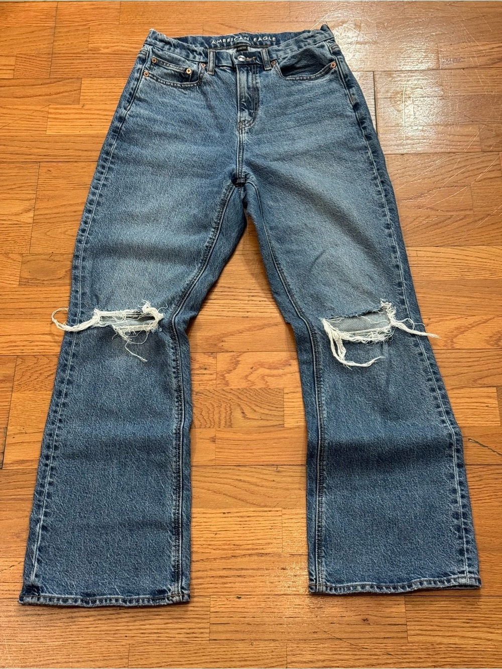 American Eagle Outfitters Curvy ‘90s Boot Cut Ripped Flare Jeans Women’s 4